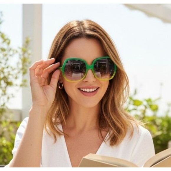 DVB VICTORIA BECKHAM GREEN/LIME OVERSIZE SUNGLASSES main image 16